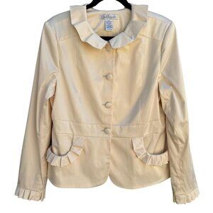 Silk Assets Diane Von Furstenberg Womens Ruffled Peter Pan Collar Blazer Jacket